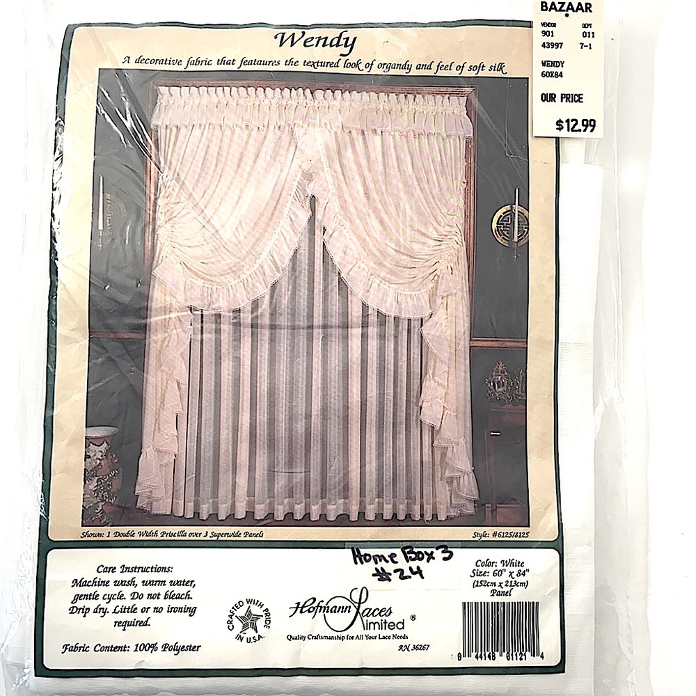 WHITE PANEL CURTAIN by Hofmann Laces Limited